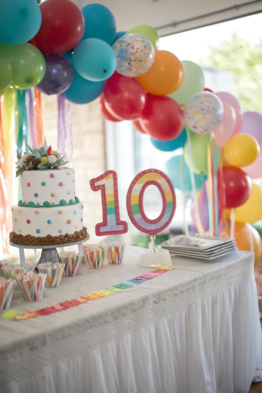 An elegant Magnificent Tens theme accentuating the significance of the number 10.