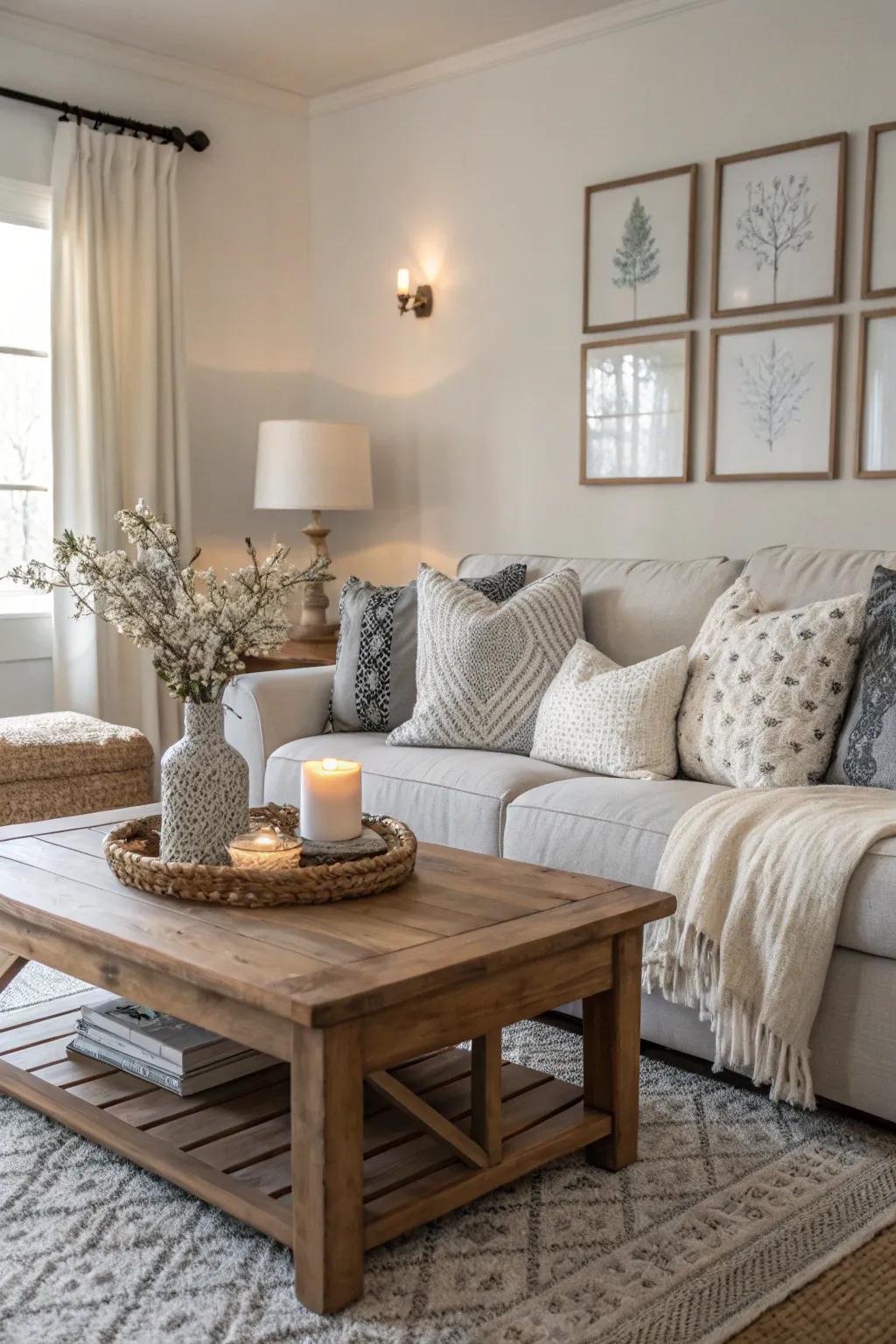 A tranquil parlor exhibiting an undistinct color assortment