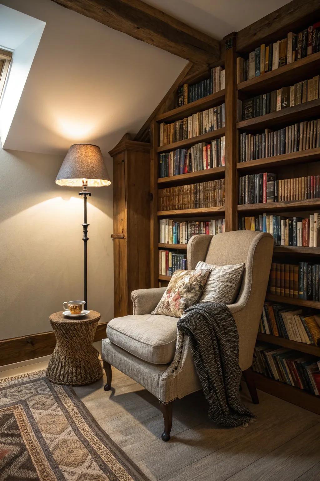 Transform an alcove into a cozy reading haven.