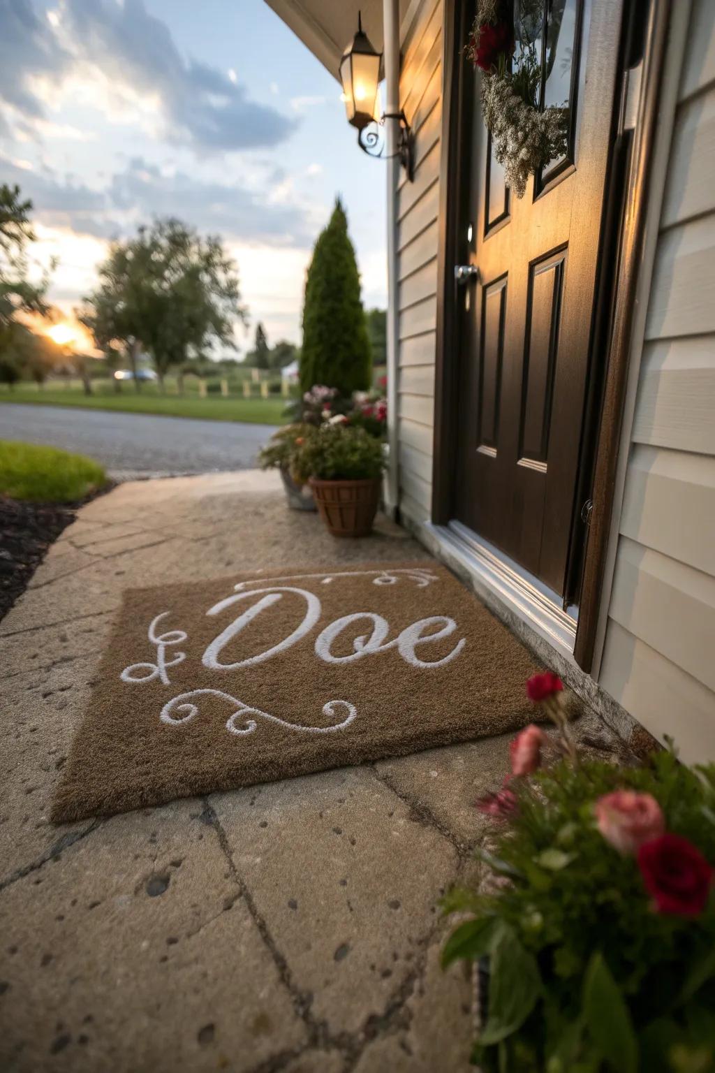 Extend a warm welcome with a personalized, hand-painted entrance mat showcasing your individual flair.
