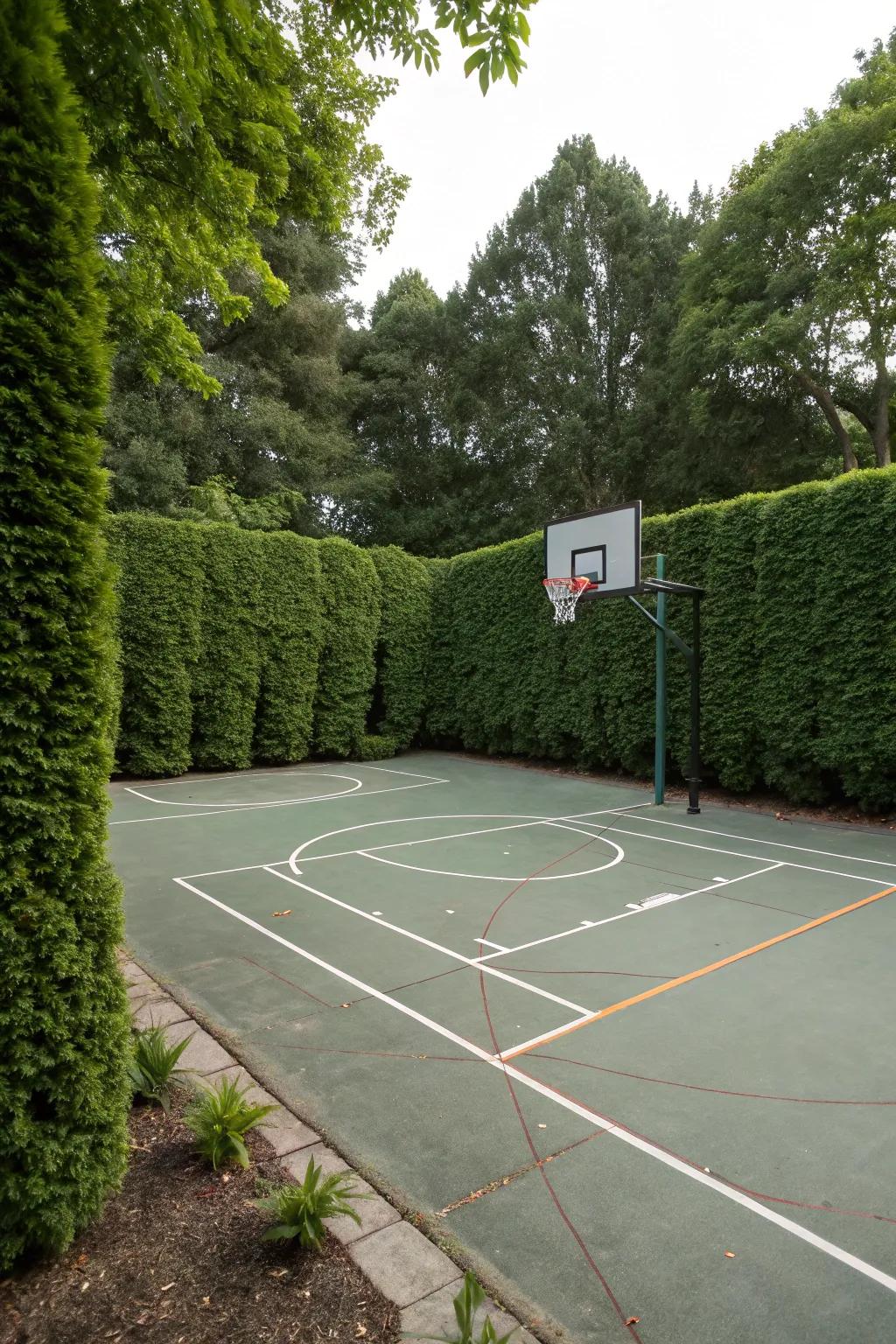 A multi-use court enriches your backyard fun with adaptability.
