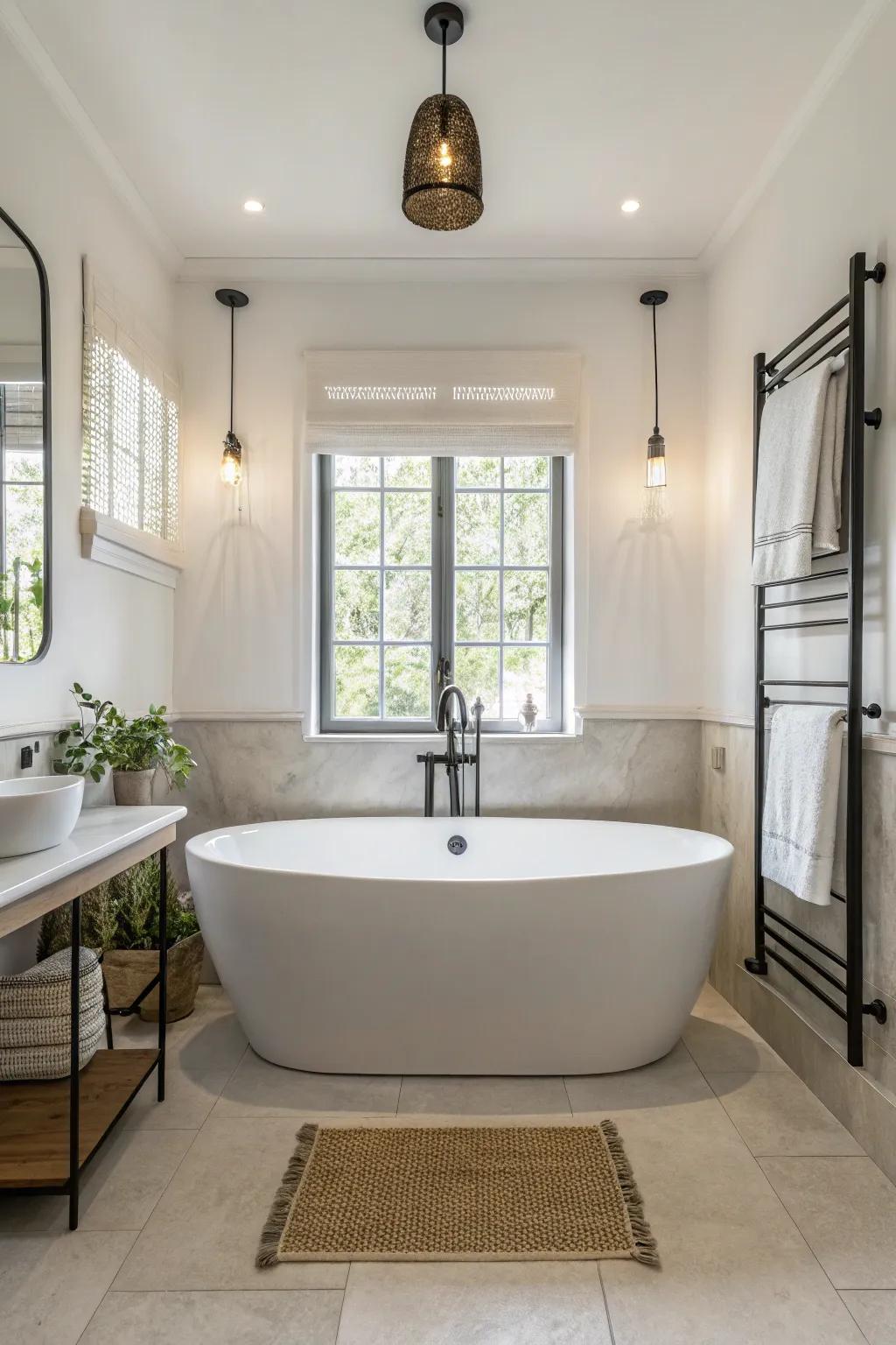 Freestanding bathtubs add a touch of elegance and luxury.