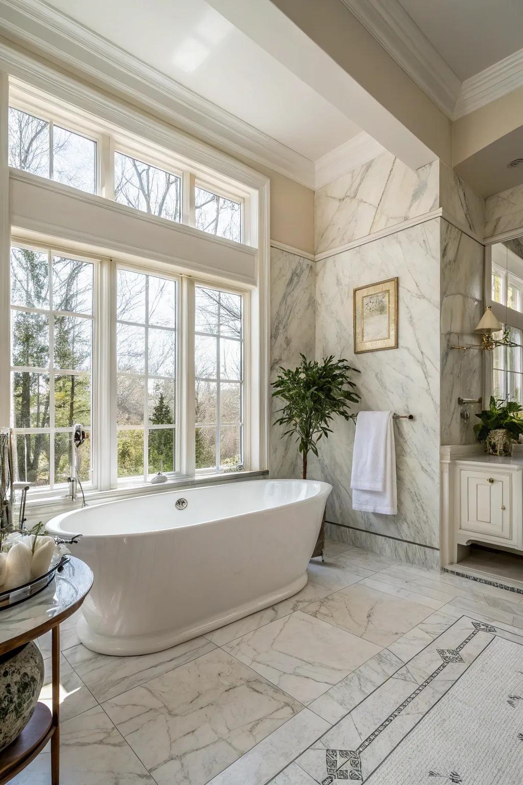Timeless grandeur with classic marble tiling