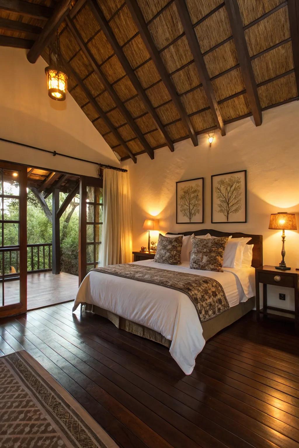 Timeless hardwood floors introduce warmth and sophistication to your bedroom.