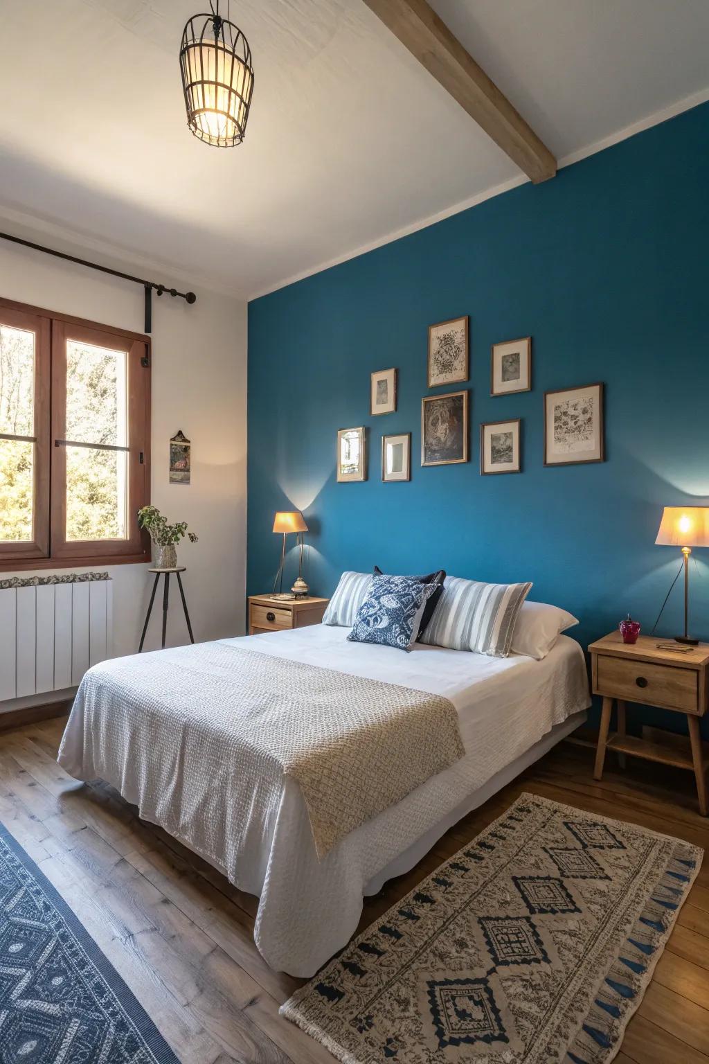 Make a statement with a daring accent wall in your bedroom.
