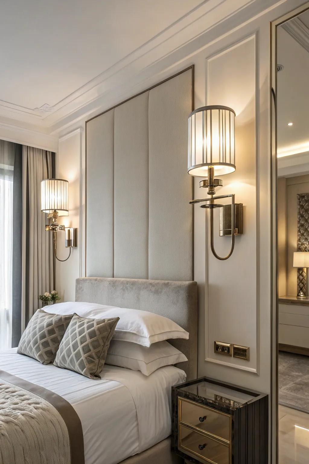 Sleek modern luminaires introduce a dash of sophistication to minimalist environments.