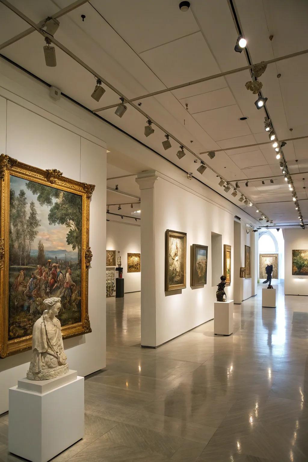 Track lighting delivers a sophisticated and concentrated display of artworks