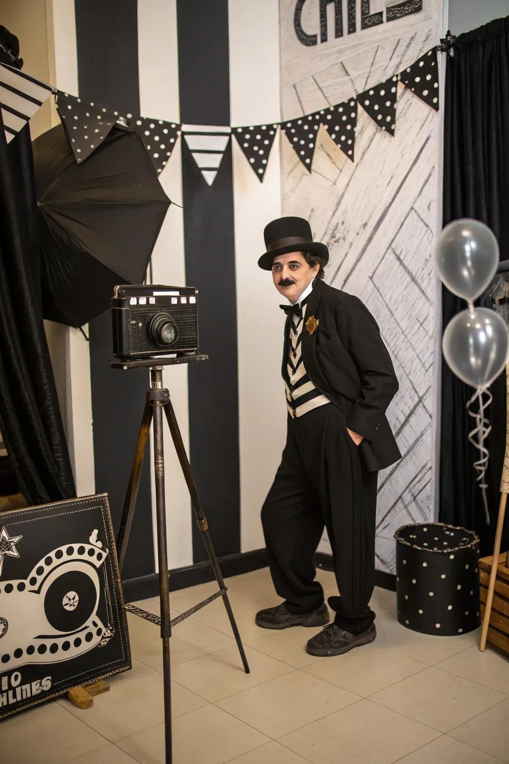 Revive the silent film era with a Halloween costume that pays homage to Charlie Chaplin.