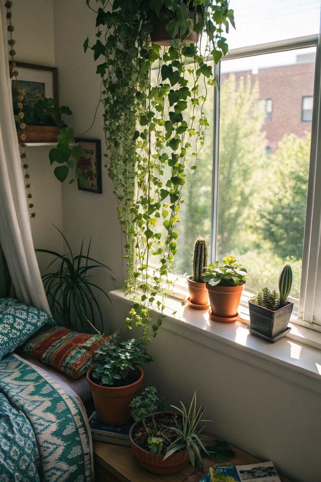 Integrating nature into interior spaces through vibrant foliage