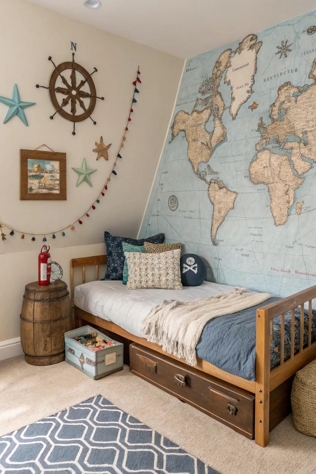 Encourage the spirit of discovery with an adventure-inspired daybed arrangement.