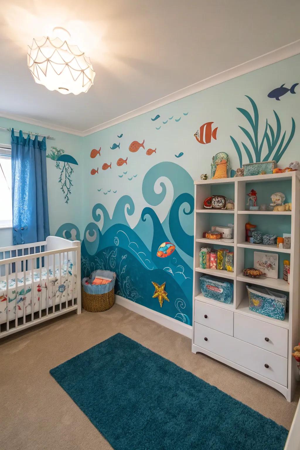 Immerse yourself in a serene nursery inspired by the sea.