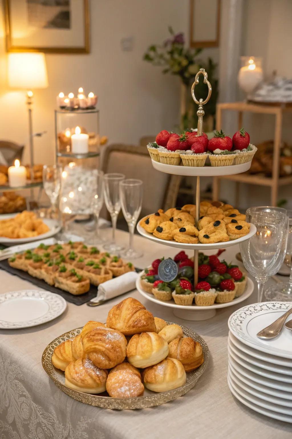 Tiered stands bring both movement and refinement to your buffet presentation.