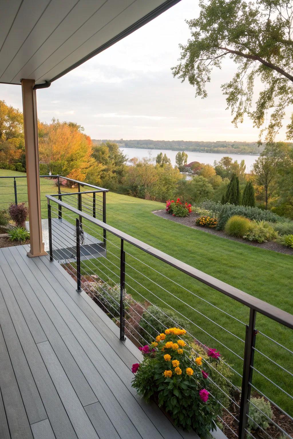 Wire rope railings introduce a neat, modern nuance without exceeding your budget.