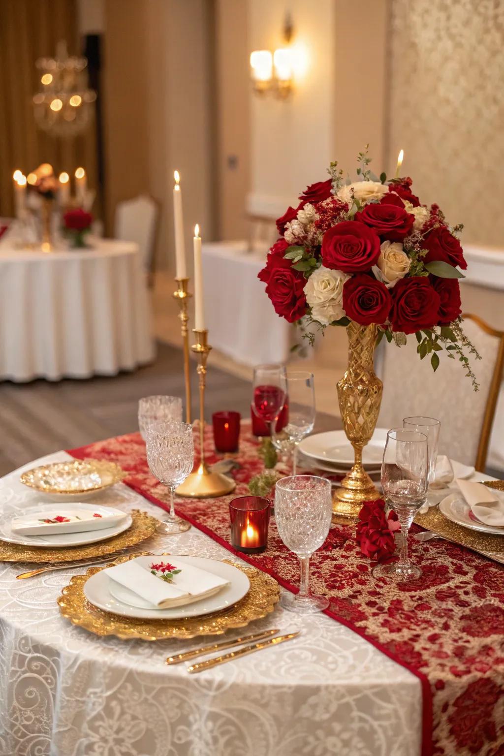 An impressive table display showcasing classic Chinese color details.