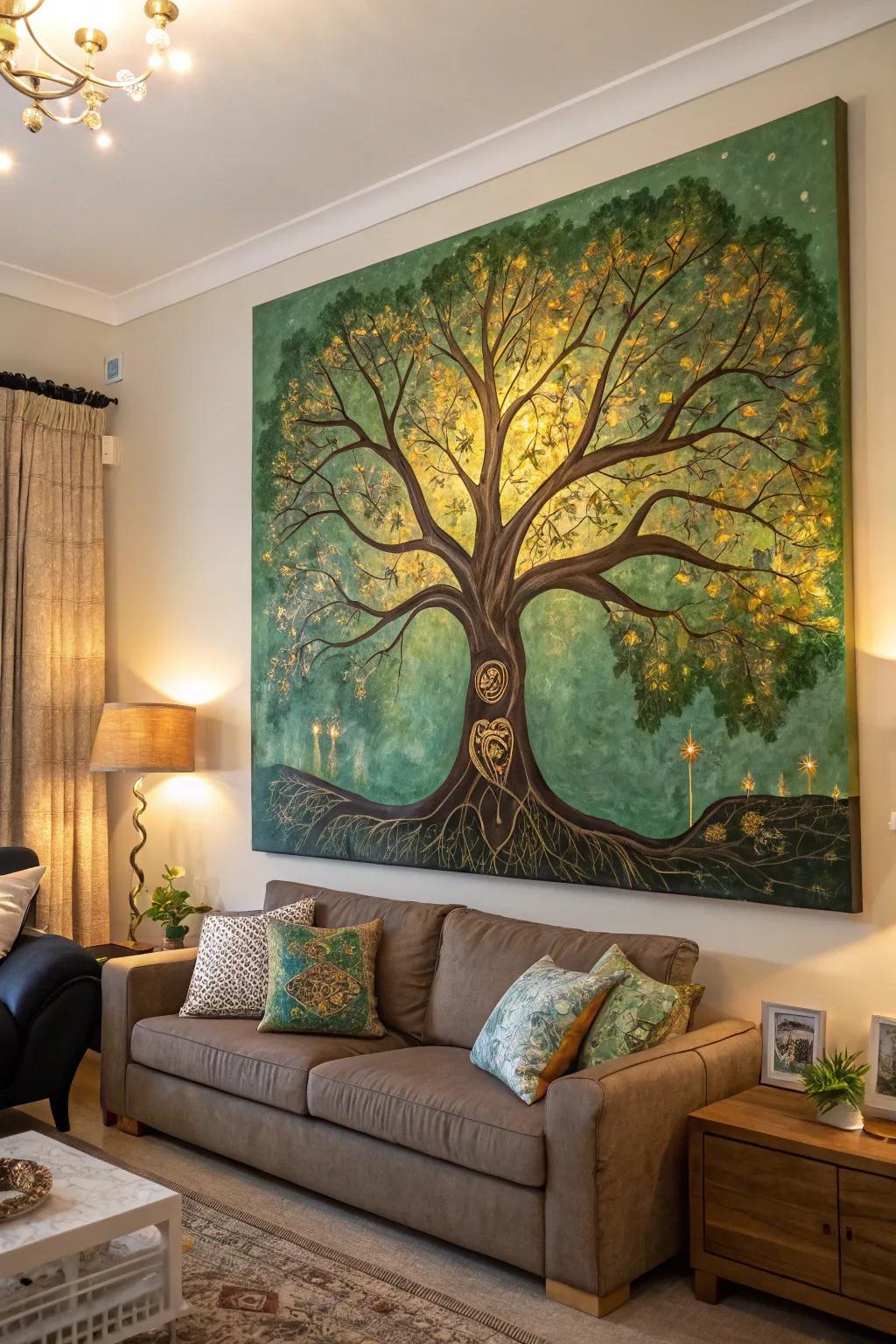 A Tree of Life artwork infuses nature and spirituality into your personal space.