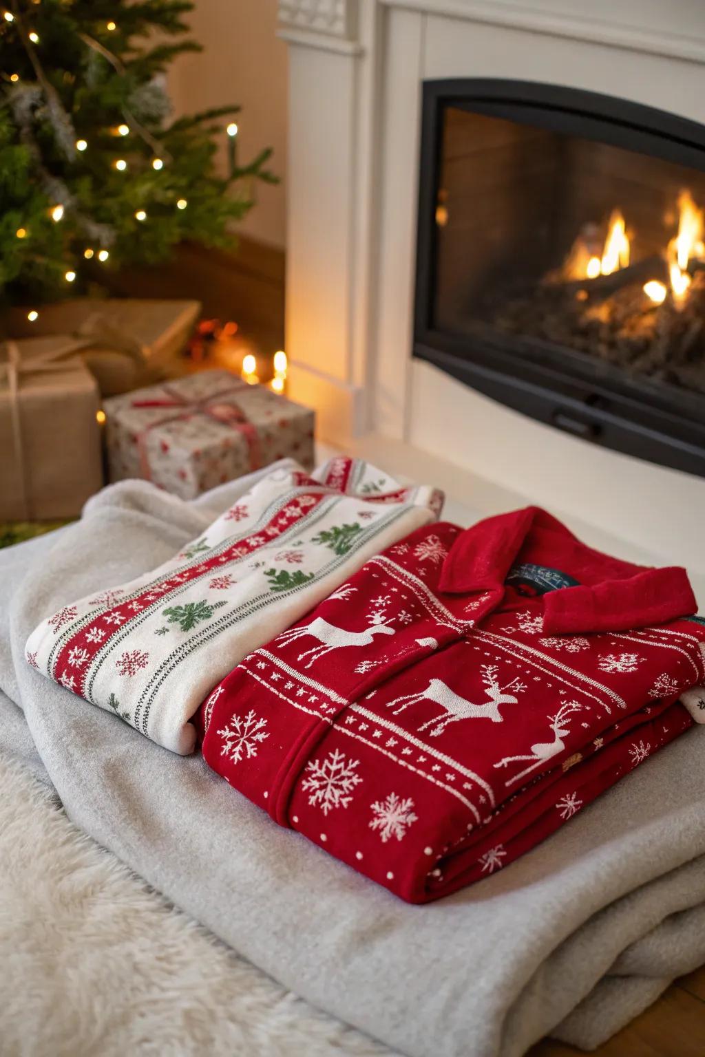 Yuletide sleepwear prepared to infuse warmth into your Christmas Eve.