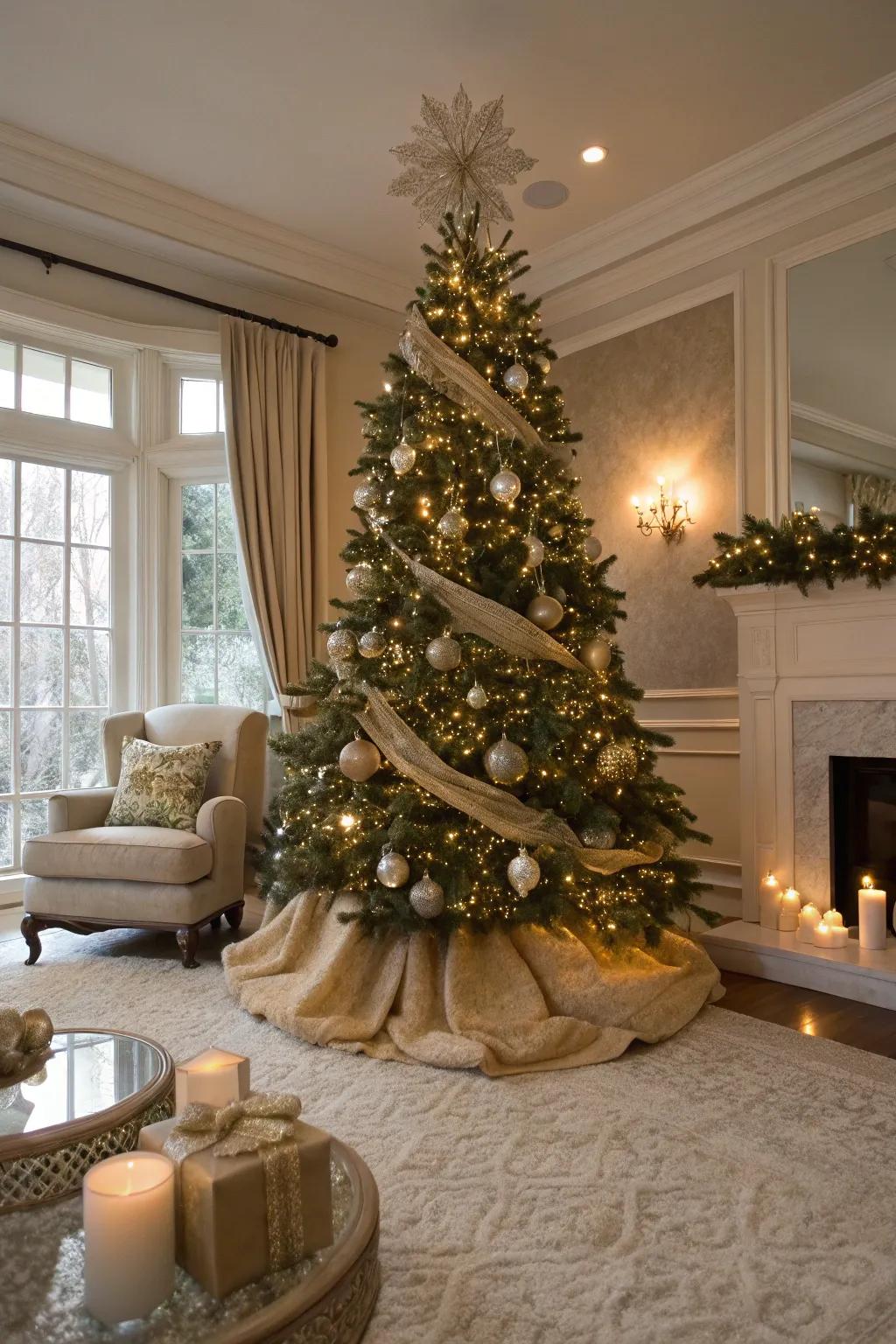 An inviting textile drape enhances the warmth of your tree's base.
