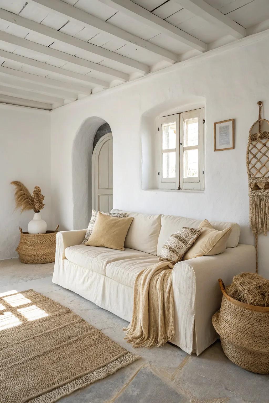 A muted color scheme lays the groundwork for a coastal chic aesthetic.