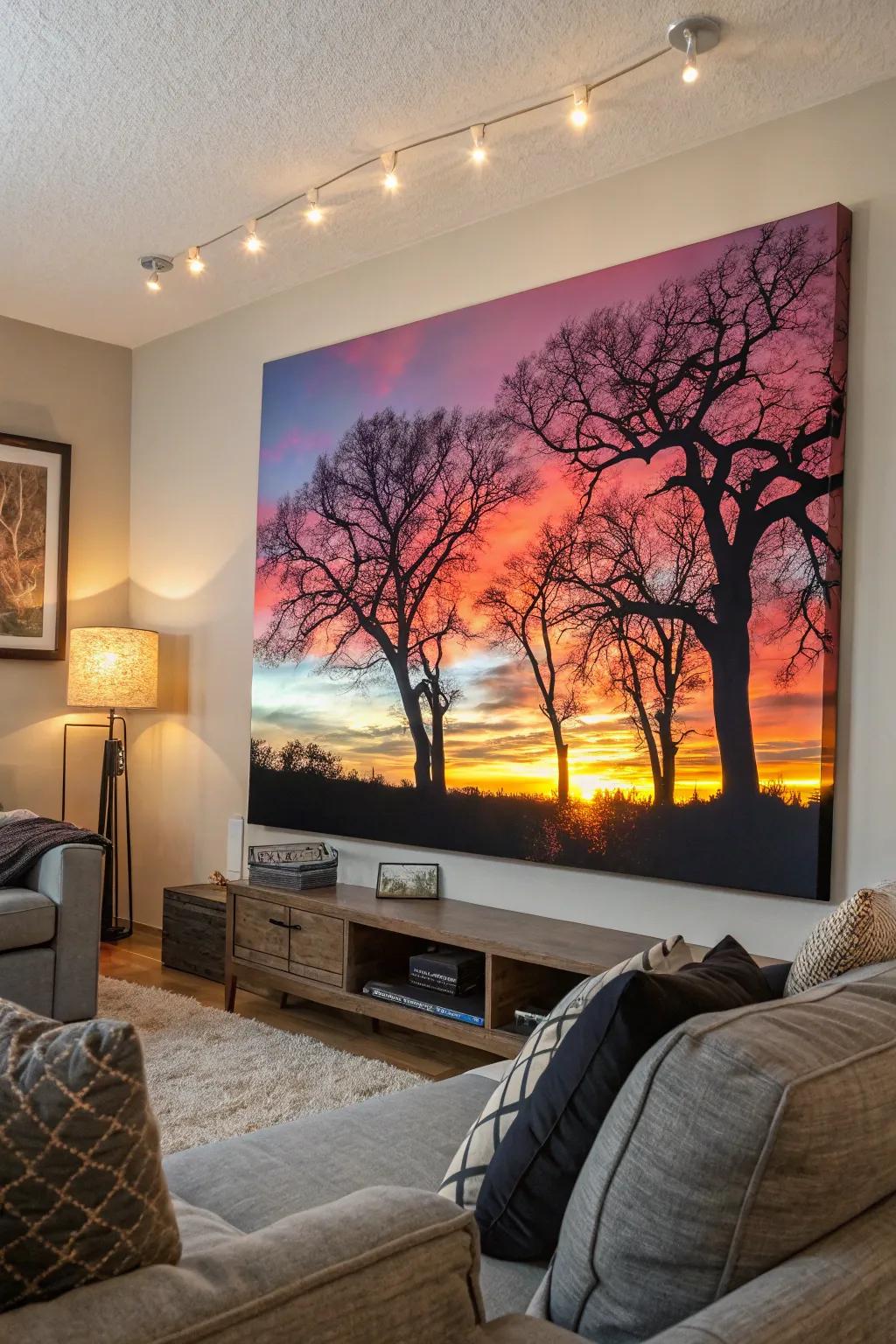 Tree silhouettes inspired by nature introduce the vivid charm of the outdoors into your home.