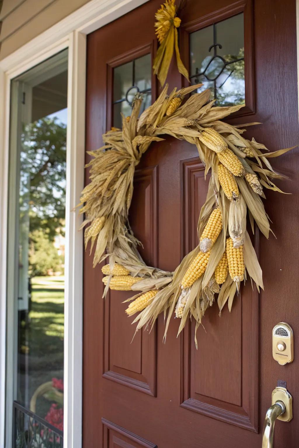 An inviting maize garland embellishing an entrance.