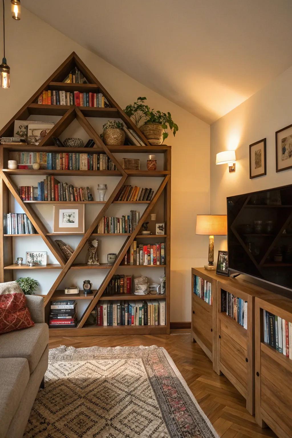 Asymmetrical shelves bring a whimsical element to any setting.