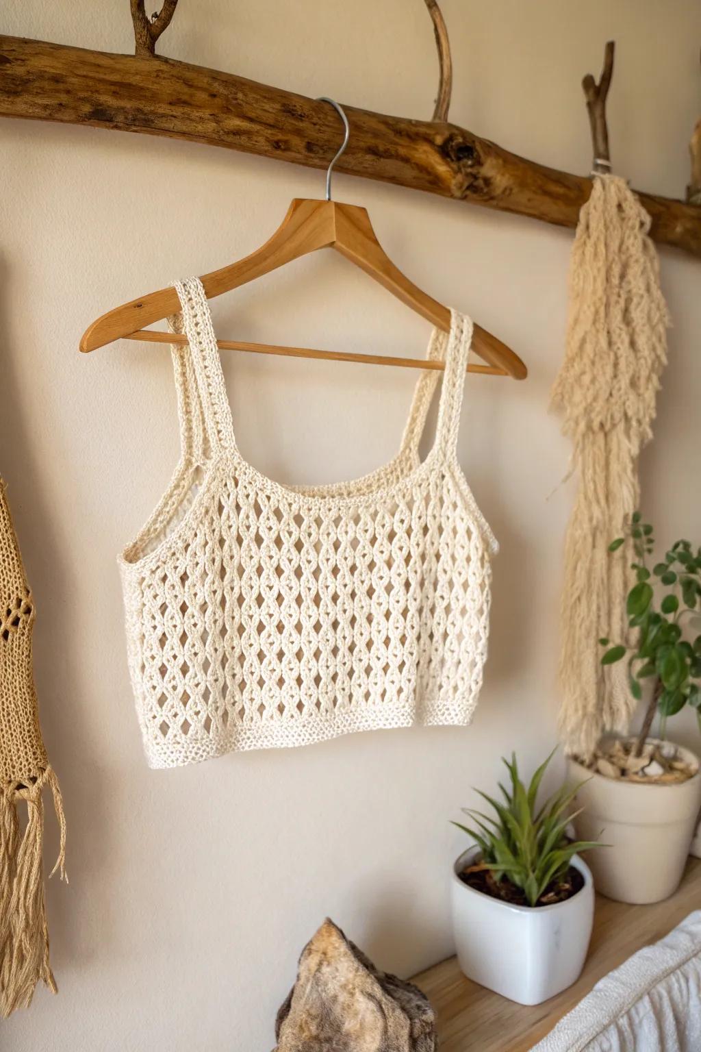 Embrace unpretentious design and style through this novice-friendly crochet bodice. Imbue your personal collection with a uniquely handcrafted essence!