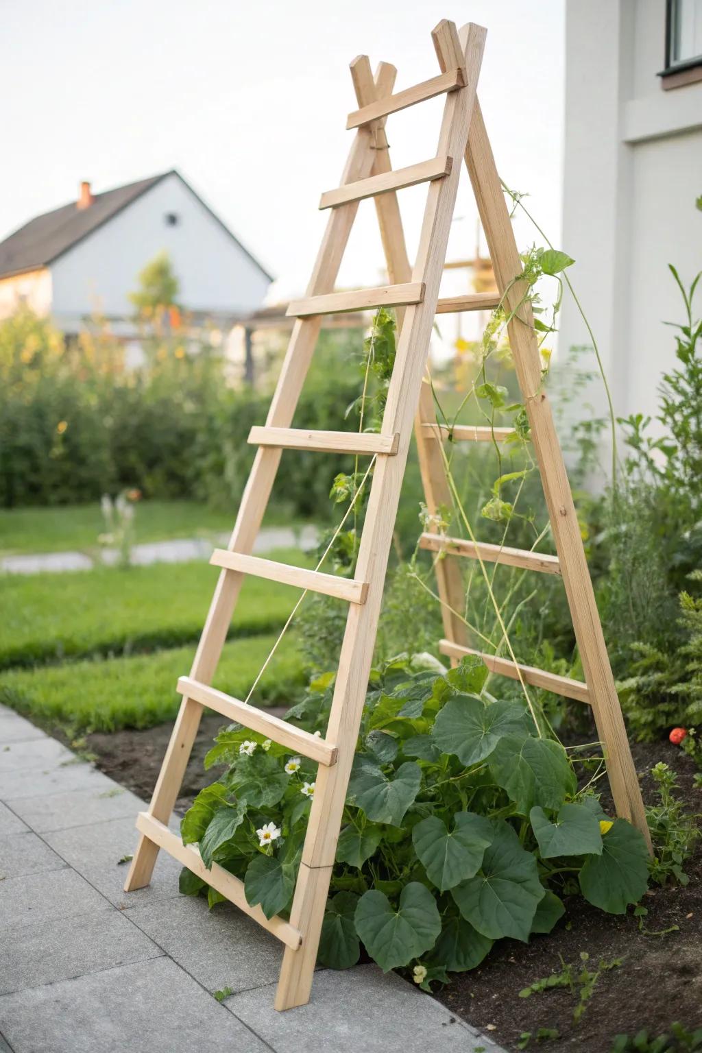 Enhance your garden's charm with a handcrafted timber A-frame, where unpretentious design meets organic beauty.