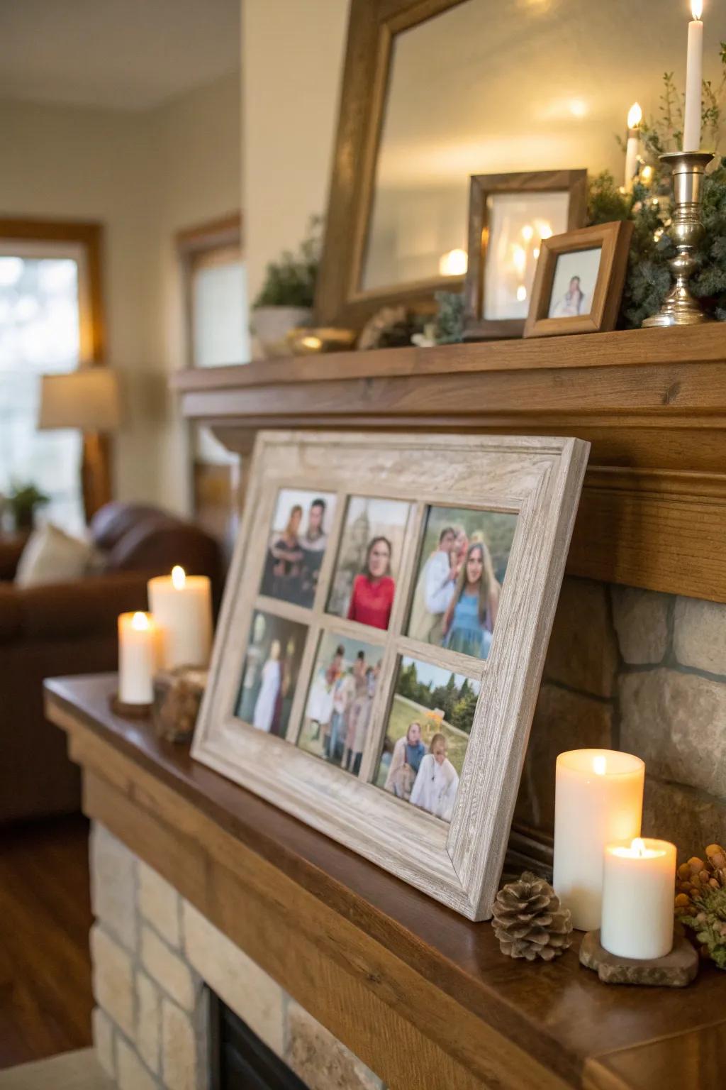 A bespoke photographic arrangement immortalizes treasured family memories.