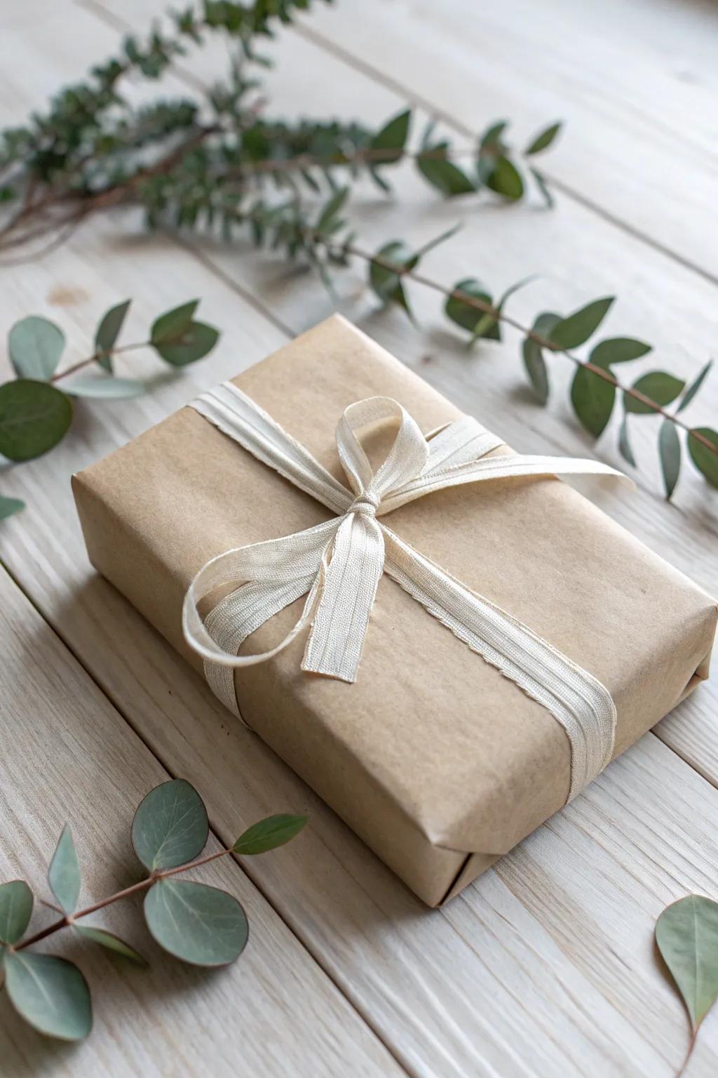 Capture the serenity of nature by embellishing your gifts with delicate eucalyptus accents.
