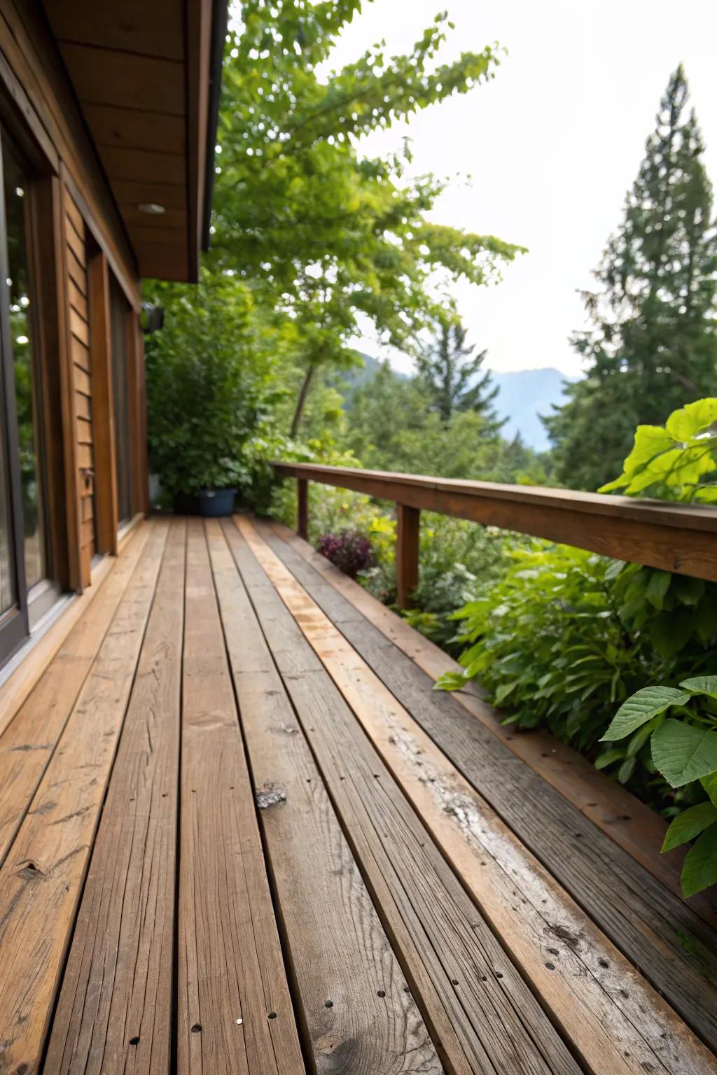 Classic wood fascia brings a touch of natural elegance to any deck.