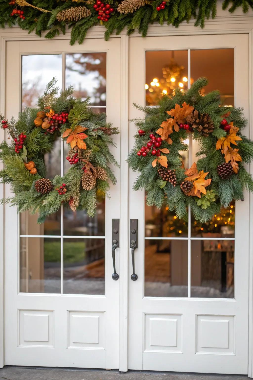 Enhance your entryway with seasonal wreaths that bring nature's beauty to your doorstep.