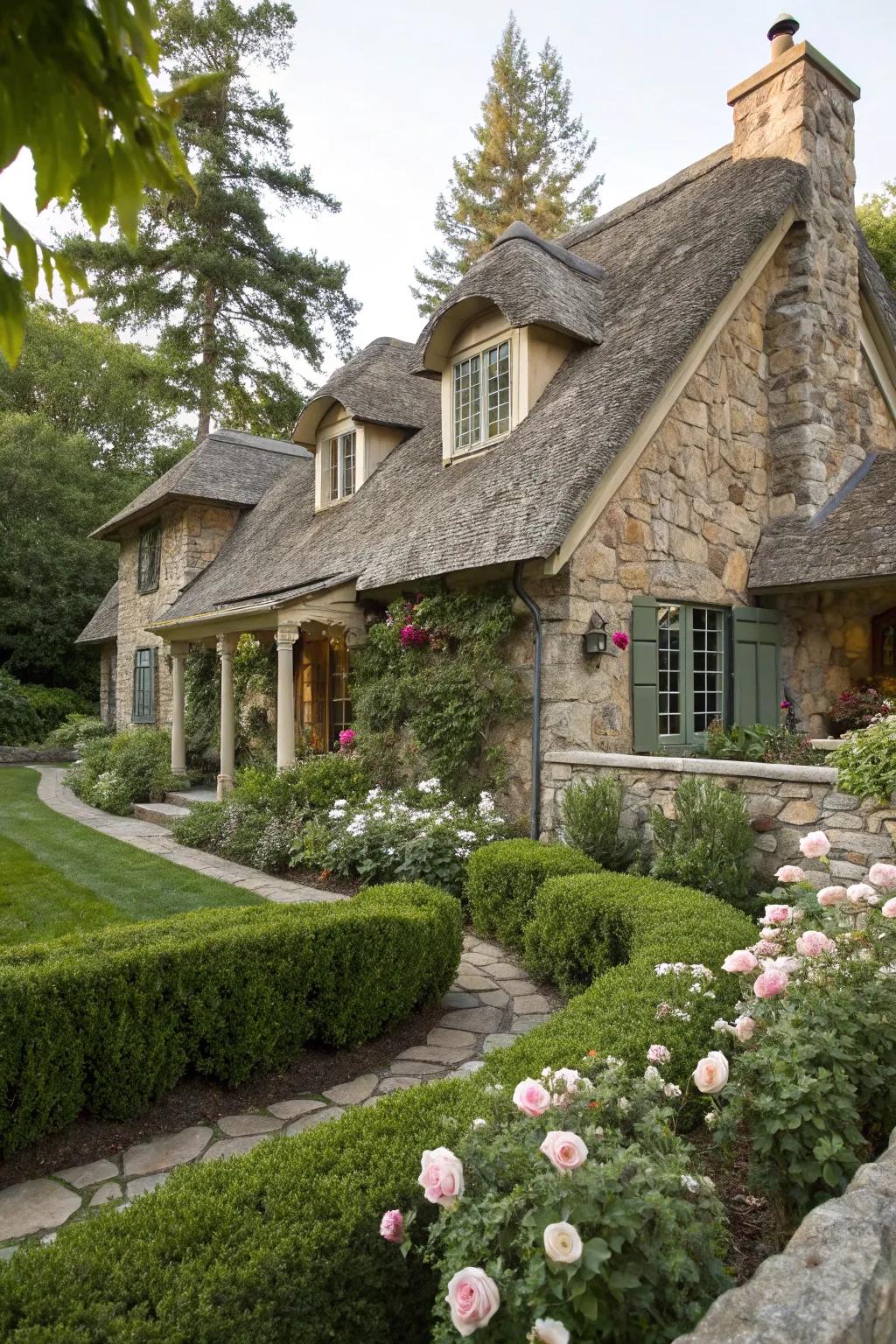 Natural stone accent walls infuse your home with the serene beauty of mountain landscapes.