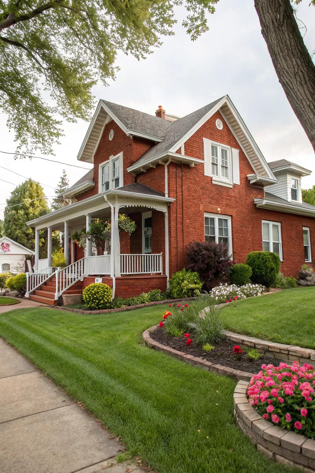 Classic red brick residences radiate an enduring elegance.
