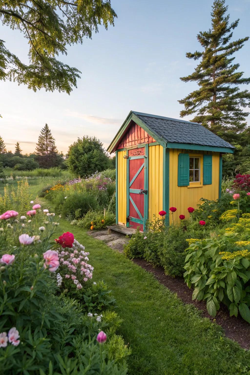 A lively coating of paint can breathe fresh life into any garden outbuilding.