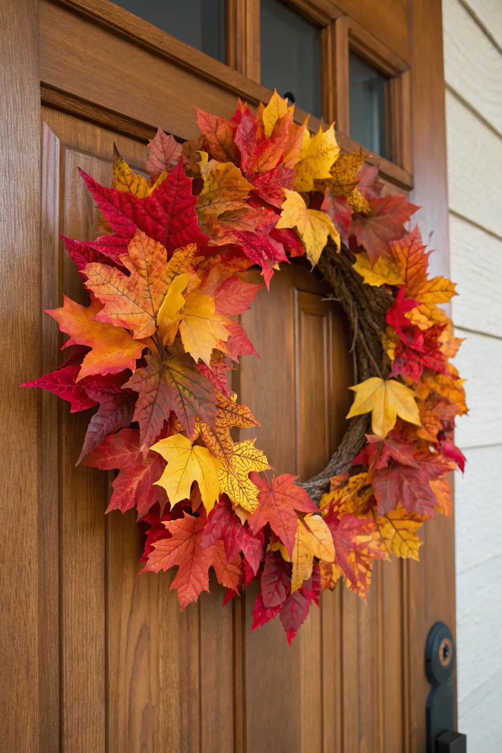 Timeless autumnal leaves infuse a cordial element to your portal.