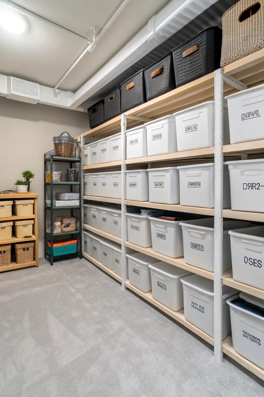 Transform your crawl space into a model of organized storage.