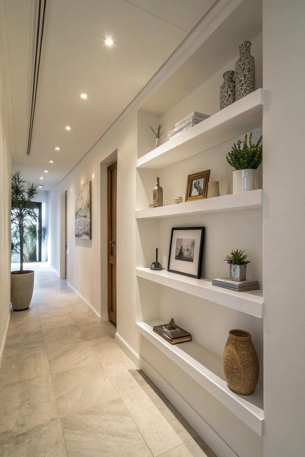 Elegance and simplicity united in minimalist floating shelves.