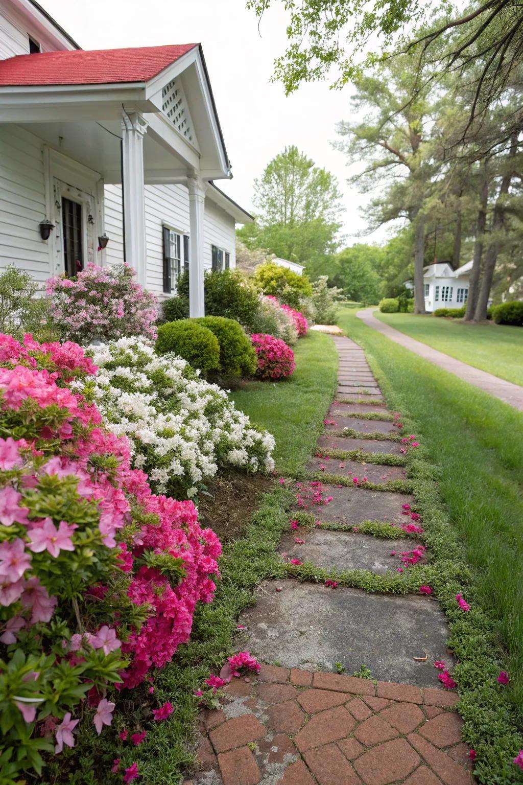 Craft an unforgettable first impression with an azalea-rich front yard.