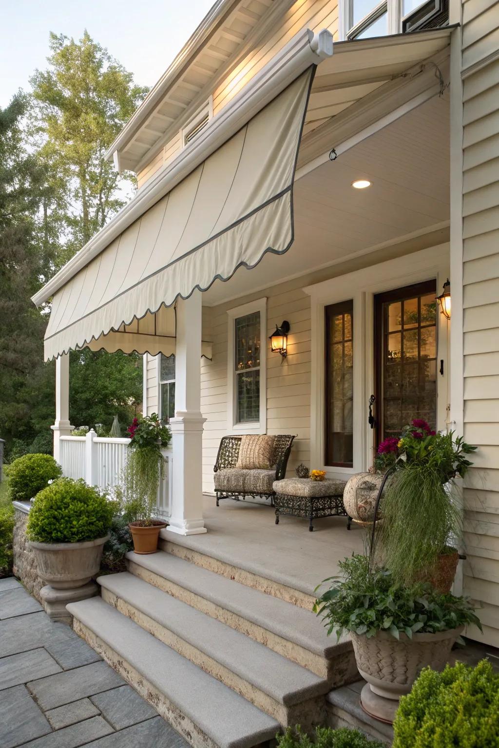 Classic textile shelters present a fusion of panache and shadow for your veranda.