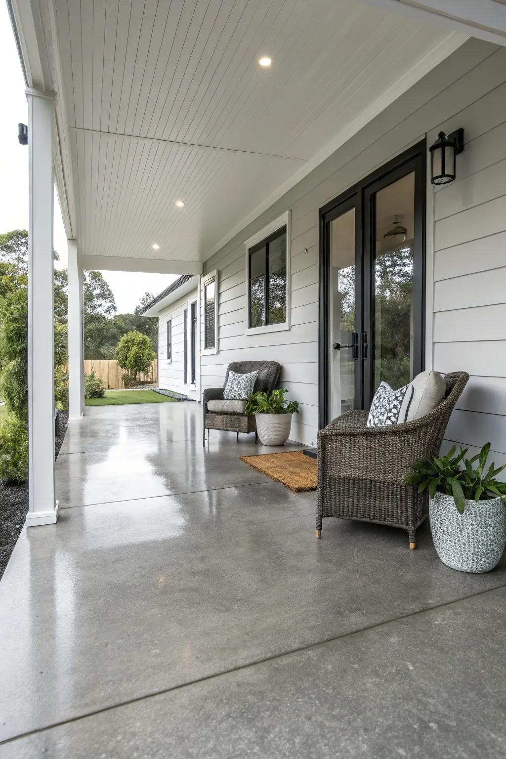 A streamlined aesthetic for a modern front porch.