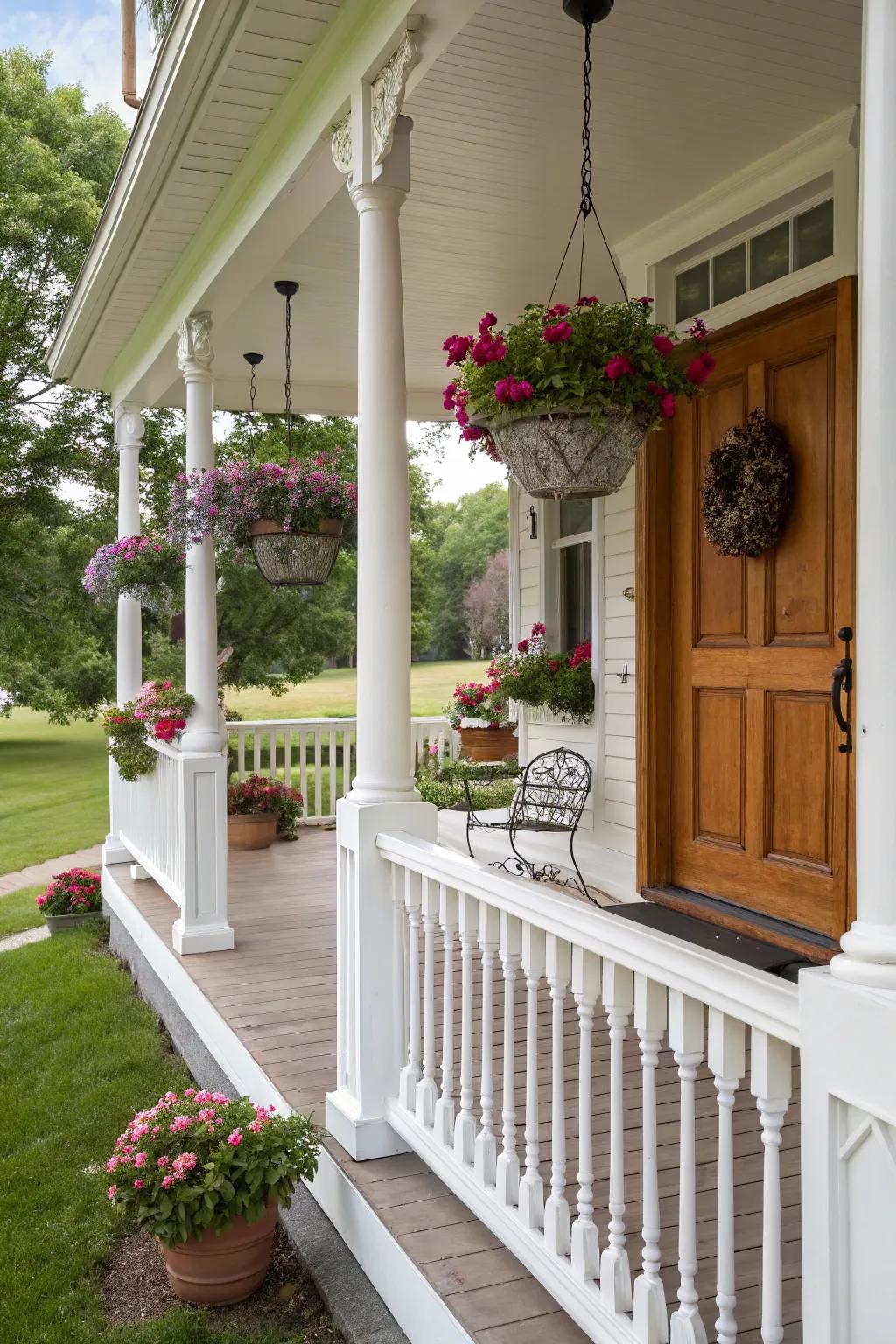 Classic white railings radiating timeless charm