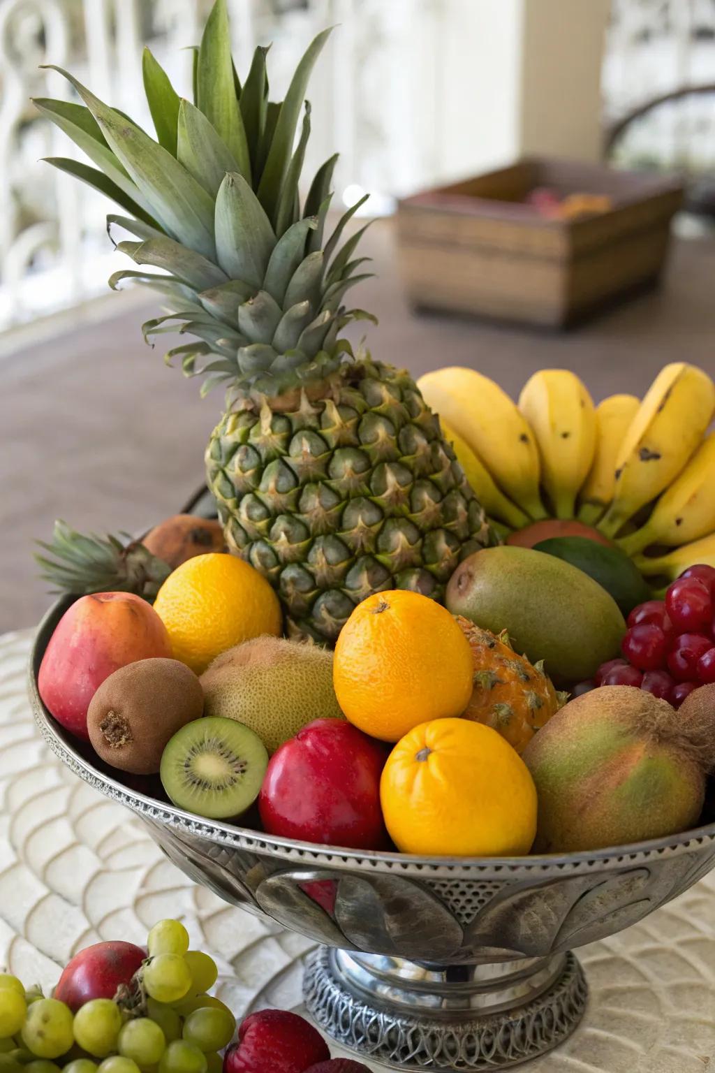 An exuberant tropical fruit composition, ideal for summertime soirees.