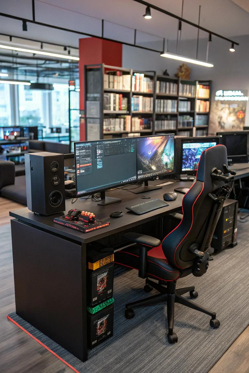 A desk crafted to seamlessly integrate work and play.