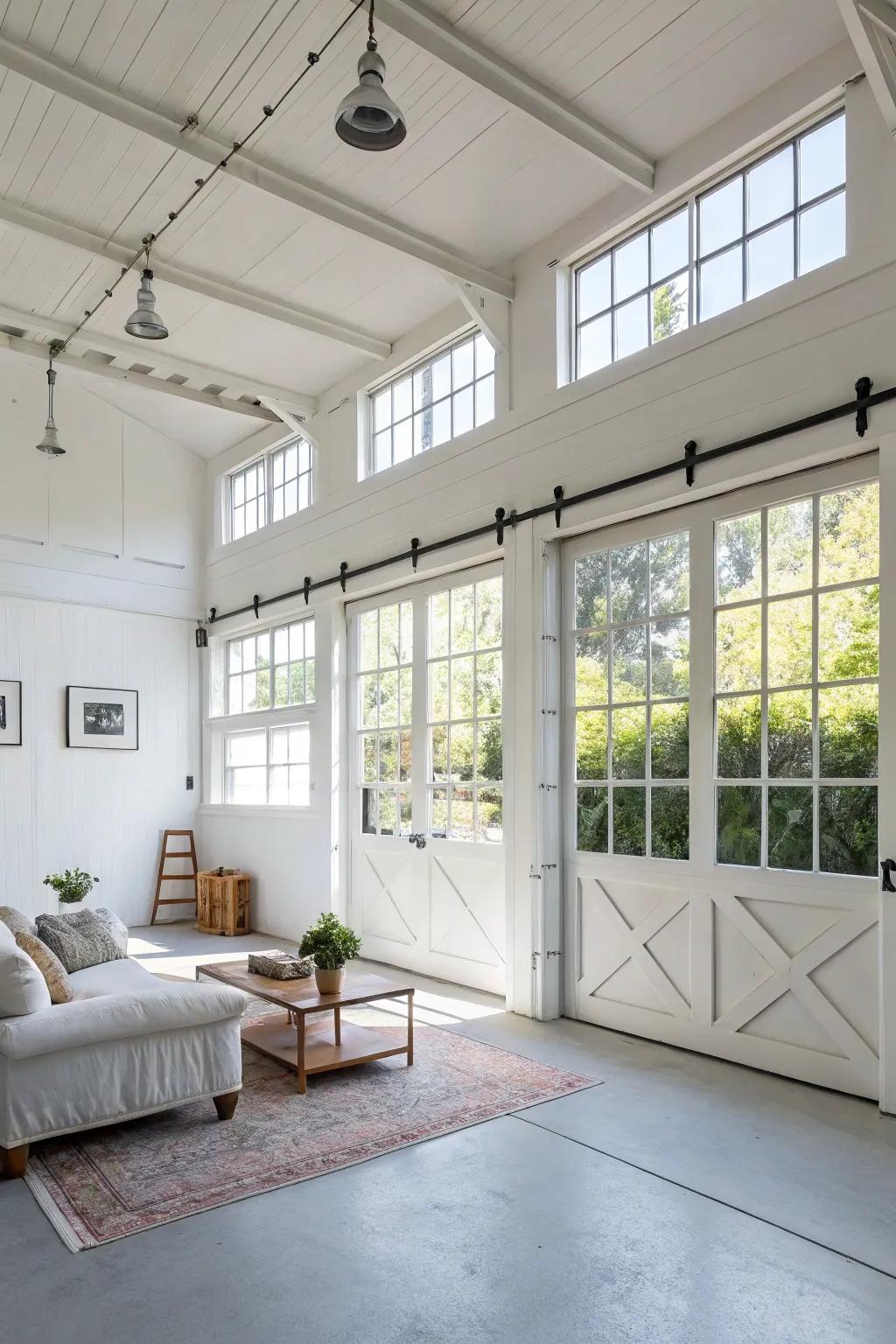 Natural light can transform a garage into an inviting living area.