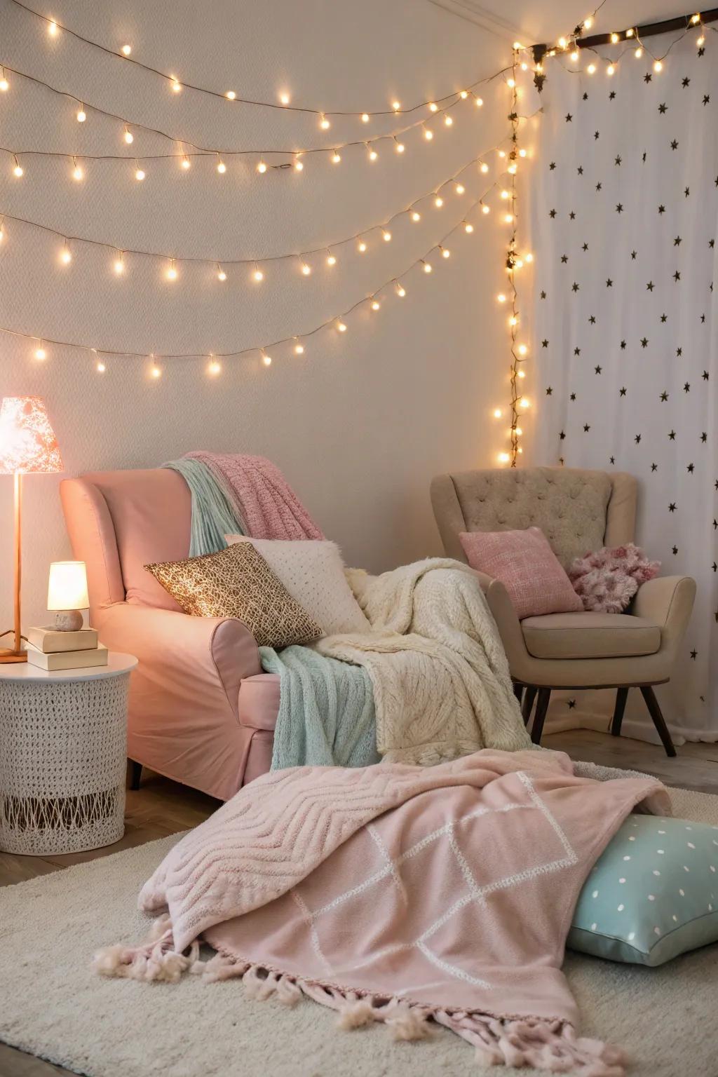 Twinkle lights give a magical quality to any space.