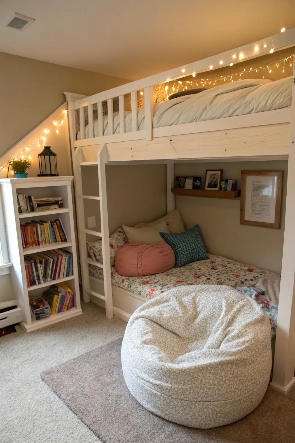 A serene reading area makes bedtime stories even more delightful.