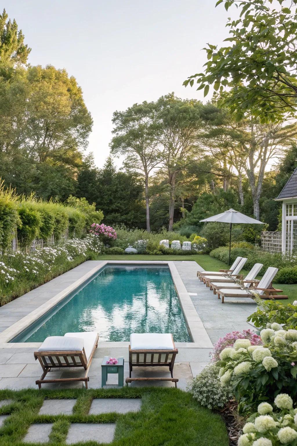 An opulent pool transforms your backyard into a Hamptons-inspired sanctuary.