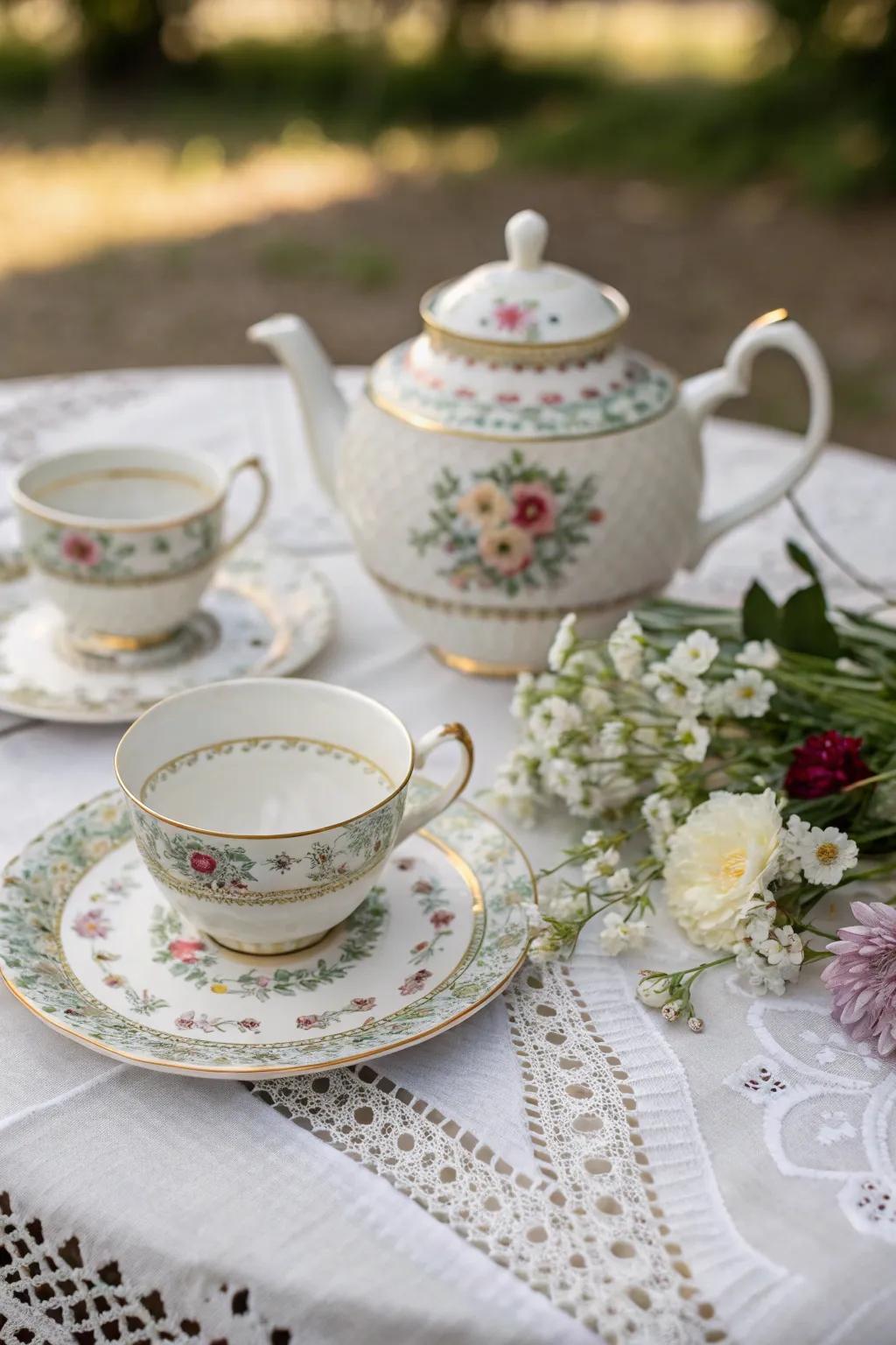 An elegant tea service set, perfect for creating cherished afternoon memories.