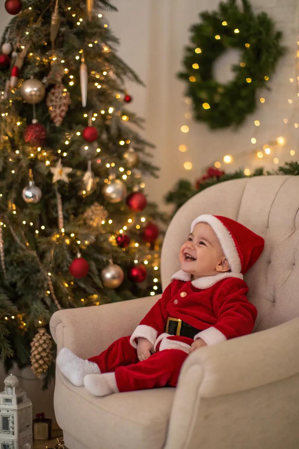 A pint-sized Santa spreading joy through your festive photos.