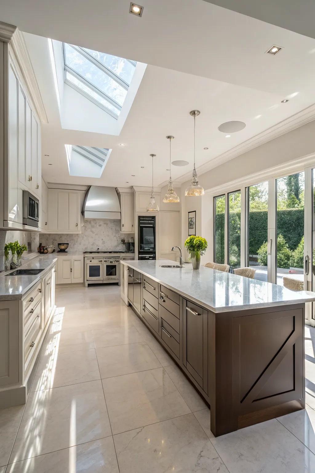 An inviting and intimate open kitchen setting.